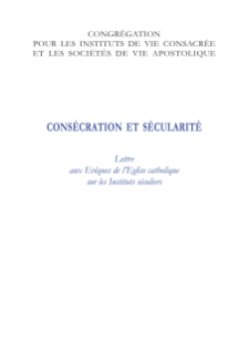 CONSECRATION ET SECULARITE